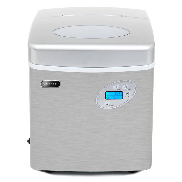 Whynter Portable Ice Maker with 49lb Capacity Stainless Steel with Water Connection | IMC-491DC