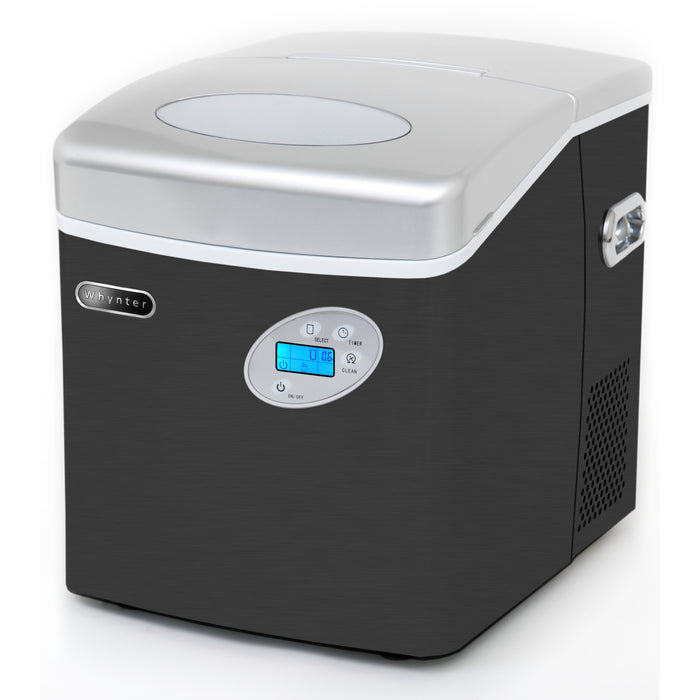 Whynter Portable Ice Maker with 49lb Capacity Stainless Steel with Water Connection | IMC-491DC