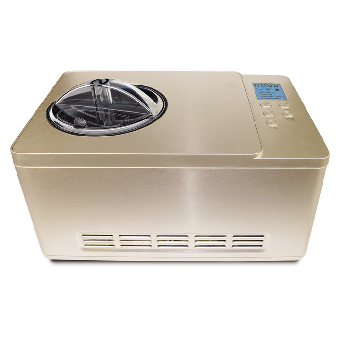 Whynter 2 Quart Capacity Automatic Compressor Ice Cream Maker & Yogurt Function with Stainless Steel Bowl in Champagne Gold | ICM-220CGY