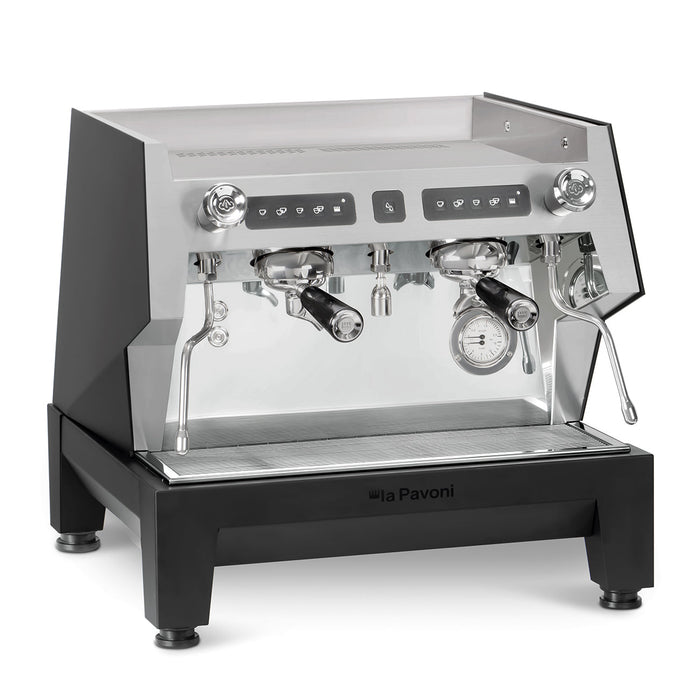 La Pavoni New Bar T 2 Group Volumetric Compact Espresso Machine - Black | NBAR-T2CV