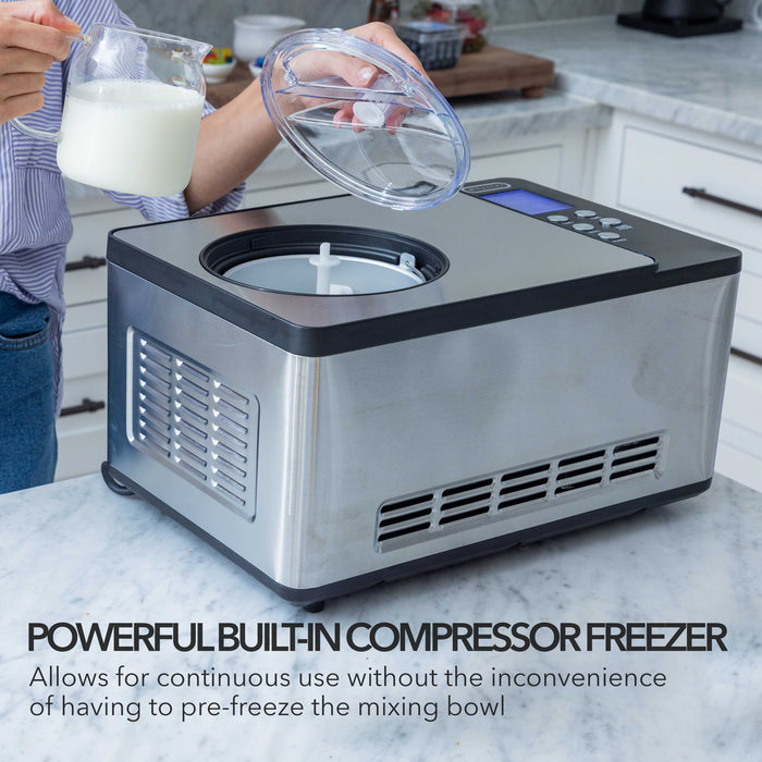 Whynter 2.1 Quart Compact Automatic Compressor Ice Cream Maker | ICM-200LS