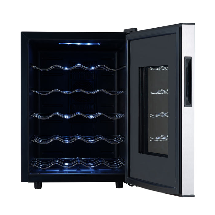 Whynter WC-201TD/WC-201TDa 20 Bottle Freestanding Thermoelectric Wine Cooler with Mirror Glass Door