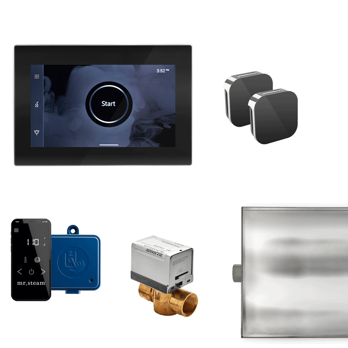 Mr. Steam XButler Max Steam Shower Control Package with iSteamX Control and Aroma Glass SteamHead | XBTLRBKX