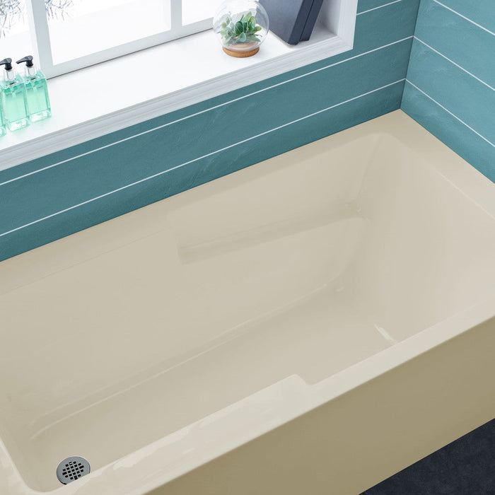 Swiss Madison Voltaire 54" x 30" Left-Hand Drain Alcove Bathtub with Apron in Bisque | SM-AB549BQ