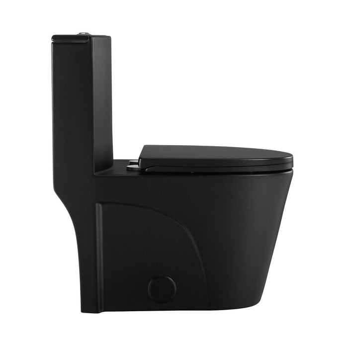 Swiss Madison St. Tropez One-Piece Elongated Toilet Vortex Dual-Flush in Matte Black 1.1/1.6 gpf | SM-1T254MB