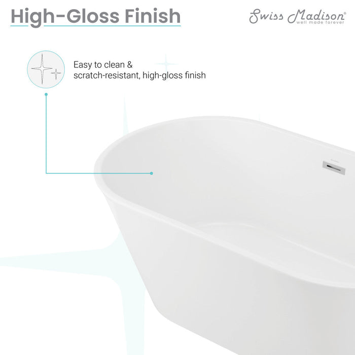 Swiss Madison Claire 60" Freestanding Bathtub | SM-FB590