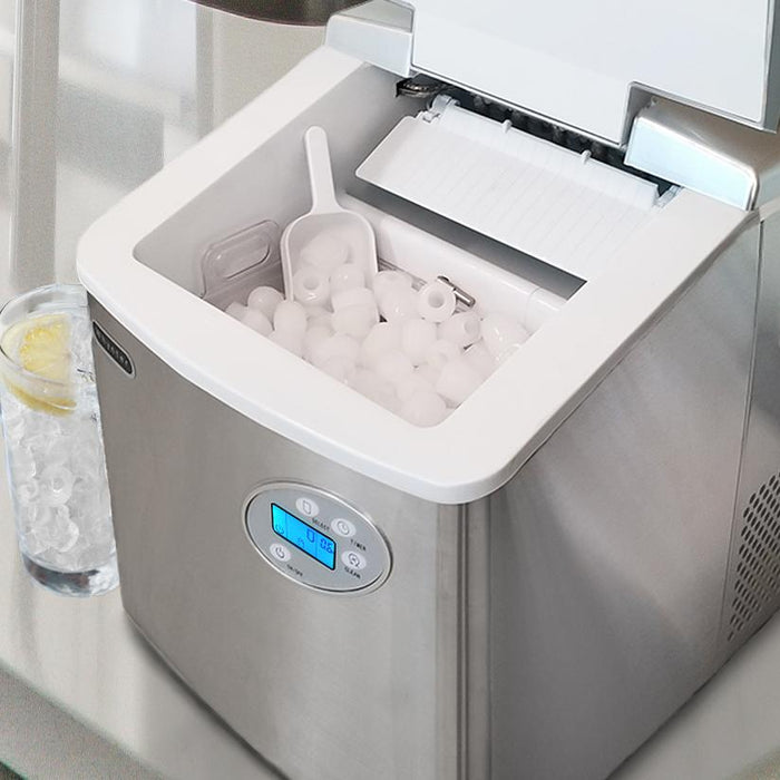 Whynter Portable Ice Maker with 49lb Capacity Stainless Steel with Water Connection | IMC-491DC