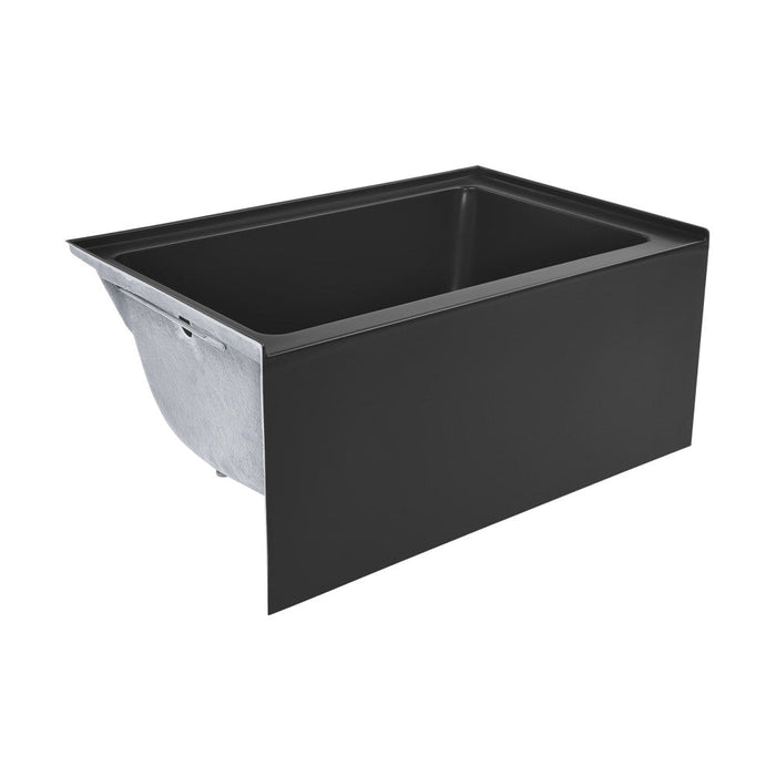 Swiss Madison Voltaire 48" x 32" Left-Hand Drain Alcove Bathtub with Apron in Matte Black | SM-AB552MB