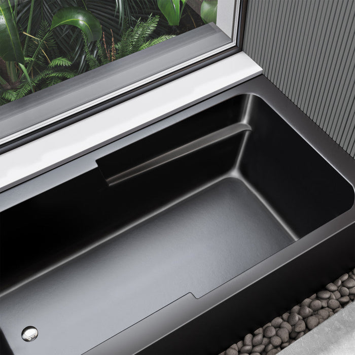 Swiss Madison Voltaire 60" x 32" Left-Hand Drain Alcove Bathtub with Apron in Matte Black | SM-AB543MB
