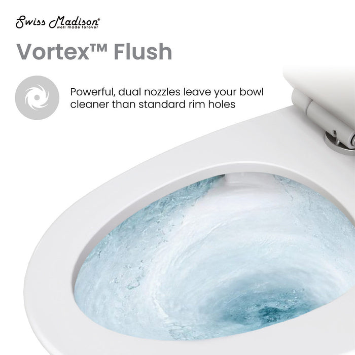 Swiss Madison St. Tropez One Piece Elongated Toilet Dual Vortex Flush 1.1/1.6 gpf with 10" Rough In | SM-1T274