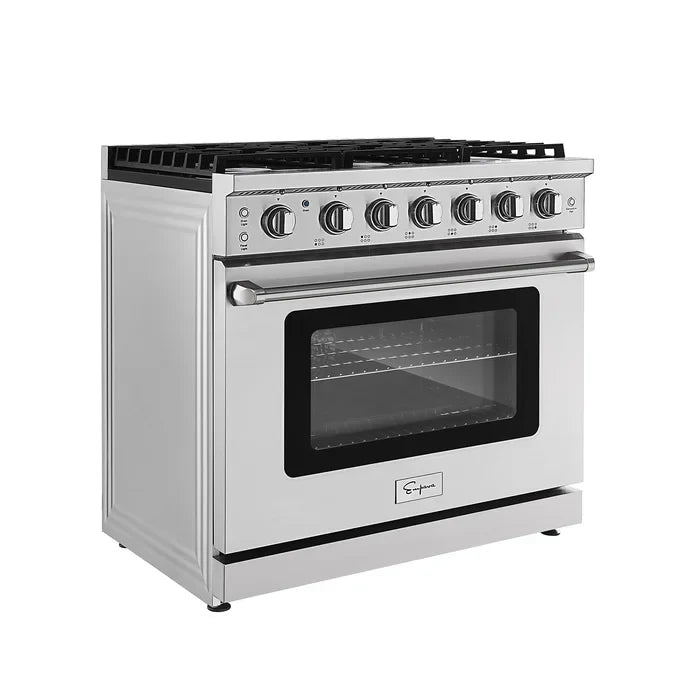 Empava 36 in. Pro-Style Slide-in Single Oven Gas Range 6-cu.ft with 6 Burners | EMPV-36GR11